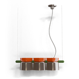 Ferroluce :: Lampa wisząca Yakitori szer. 130 cm brązowo-czerwona