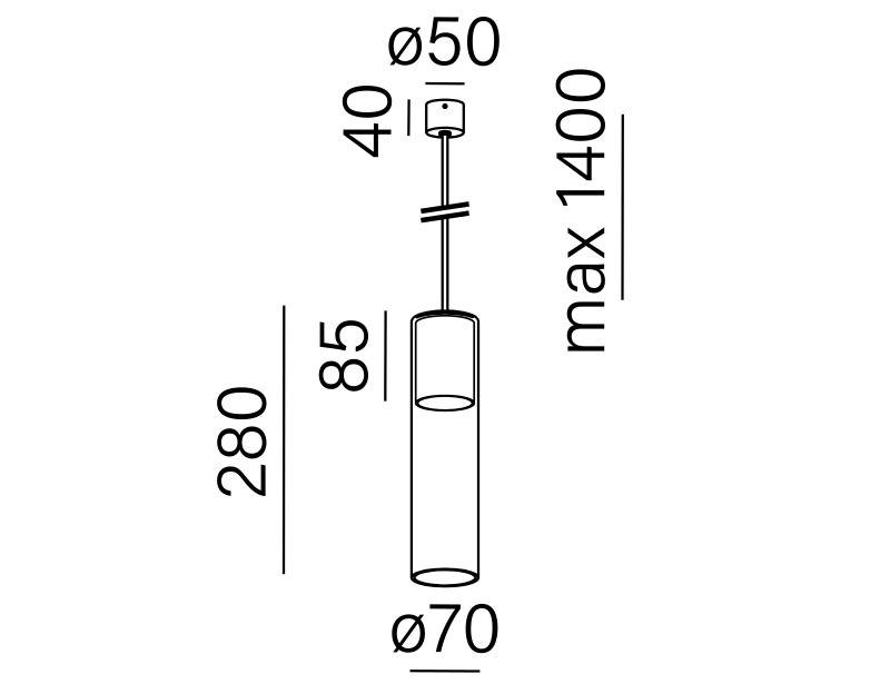 Aqform :: Lampa wisząca MODERN GLASS Tube TP biała wys. 28 cm