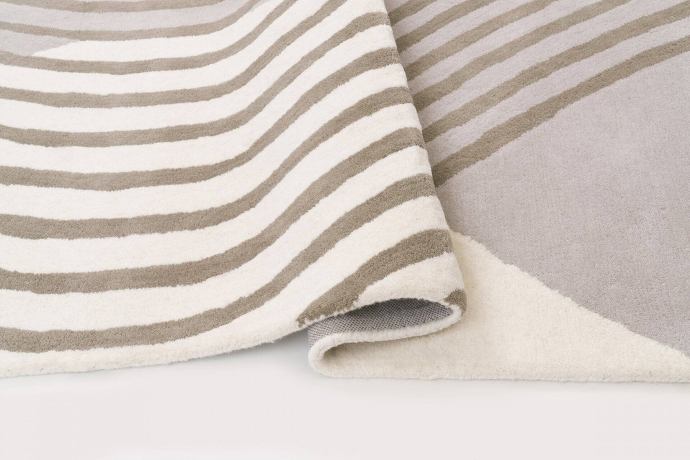 Carpet Decor :: Dywan Wave beżowo-szary ręcznie wykonany wełna i wiskoza