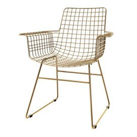 HKliving :: Fotel metalowy Wire mosiężny