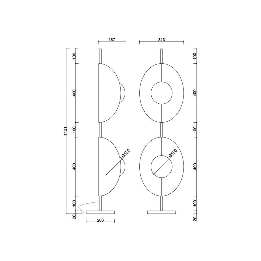 Ummo :: Lampa podłogowa Sallo F wys. 112 cm czarna IP44