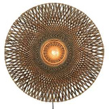 GOOD&MOJO :: Lampa ścienna / kinkiet Bali okrągły brązowy śr. 87 cm