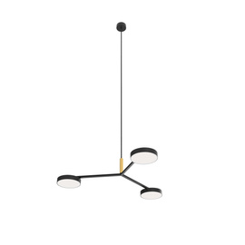 Robin :: Lampa wisząca Rafaela Trio DALI czarna z mosiężnym wykończeniem