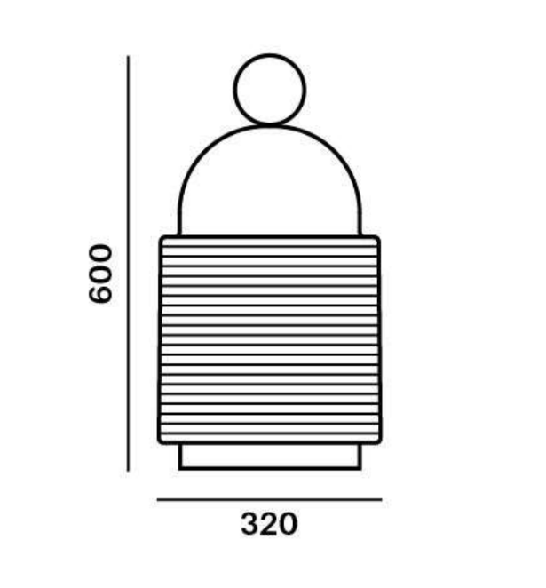 Brokis :: Lampa Stołowa Dome Nomad wys. 60 cm szara