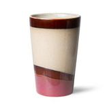 HKliving :: Kubek ceramiczny do herbaty 70's: Dunes bordowo-beżowy poj. 470 ml