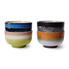 HKliving :: Zestaw 4 misek ceramicznych 70's groovy