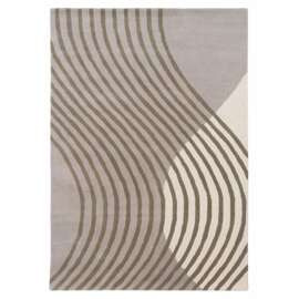 Carpet Decor :: Dywan Wave beżowo-szary ręcznie wykonany wełna i wiskoza