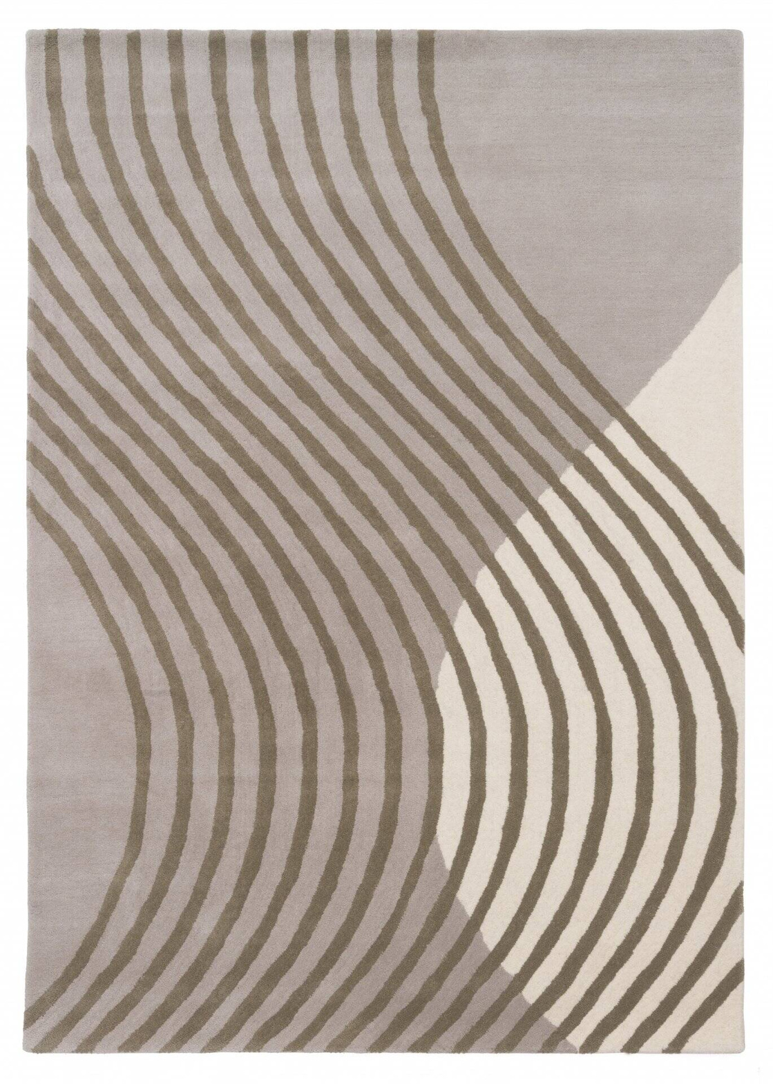 Carpet Decor :: Dywan Wave beżowo-szary ręcznie wykonany wełna i wiskoza