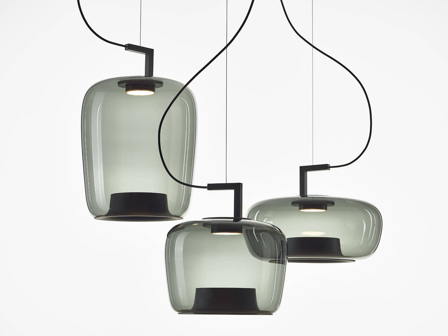 Brokis :: Lampa wisząca Double long wys. 52,4 cm szara