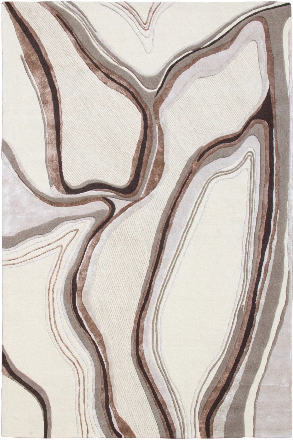 Carpet Decor :: Dywan Lava beżowy z wełną ręcznie wykonany