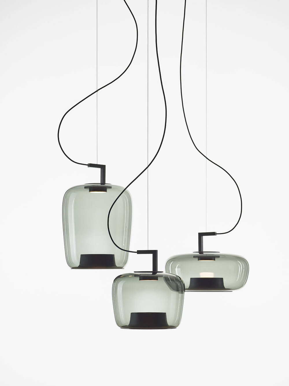 Brokis :: Lampa wisząca Double long wys. 52,4 cm szara