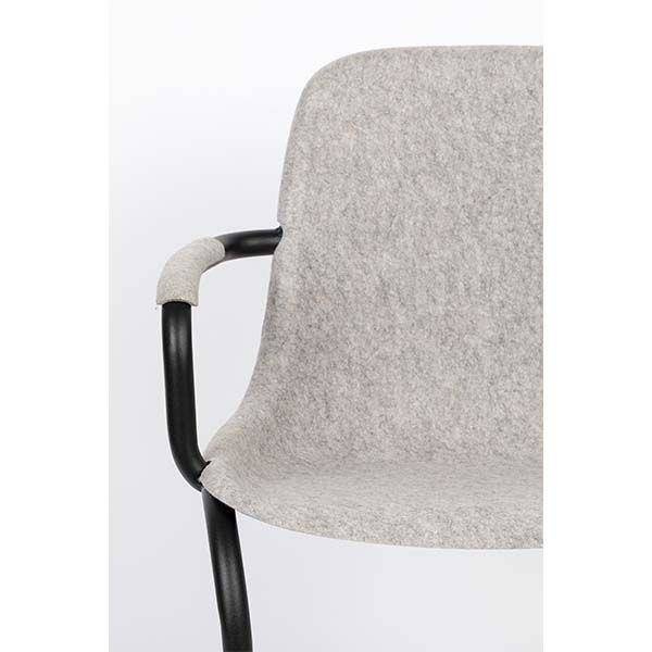 Zuiver :: Krzesło z podłokietnikami Thirsty szer. 59 cm jasnoszare
