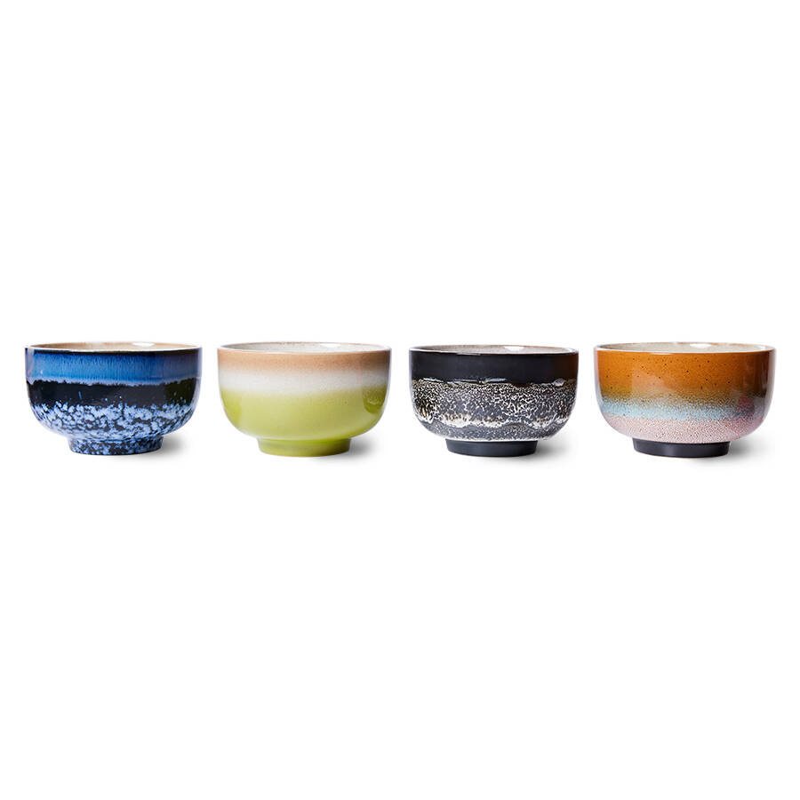 HKliving :: Zestaw 4 misek ceramicznych 70's groovy