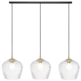 Kaspa :: Lampa wisząca Venus listwa 3 klosze transparentno-czarna