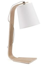 Drewniana lampa biurkowa Percy biała