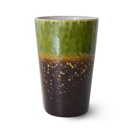 HKliving :: Kubek ceramiczny do herbaty 70s algae 470 ml zielono-brązowy
