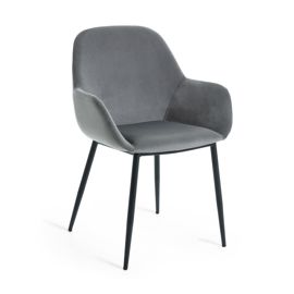 Krzesło Dumma 83x52 cm szare aksamit