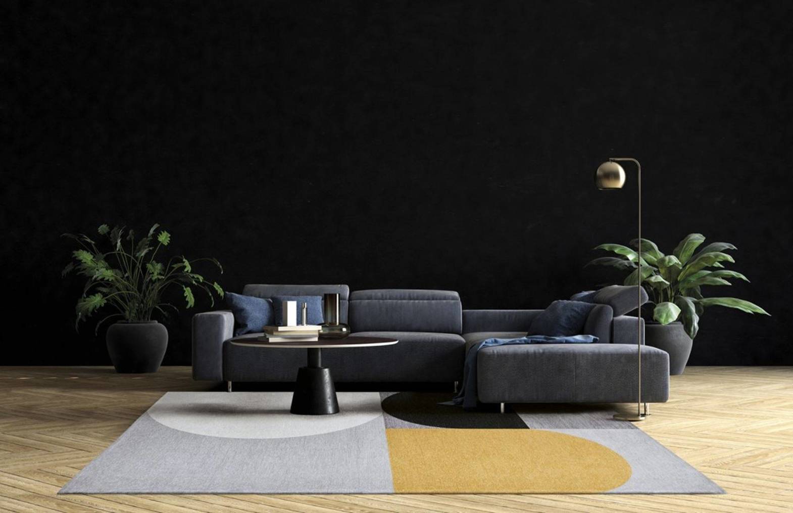 Carpet Decor :: Dywan Silva szaro-żółty łatwe czyszczenie