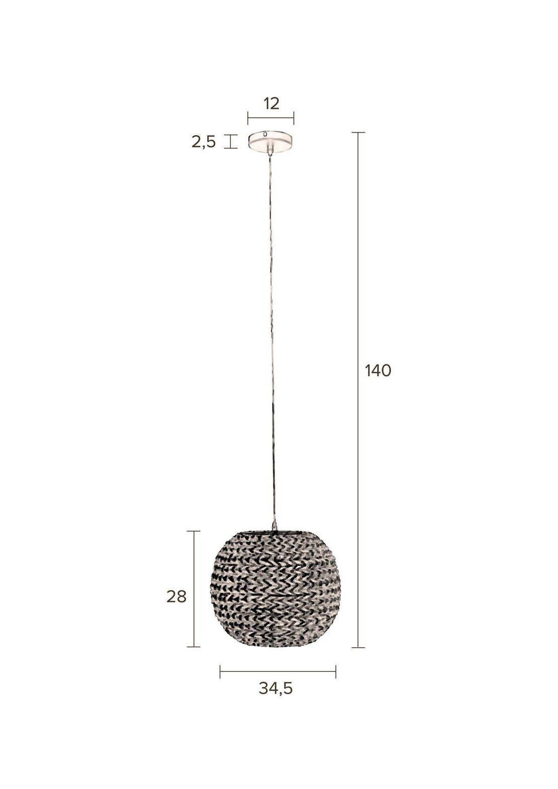 Dutchbone :: Lampa wisząca Nana wys. 140 cm