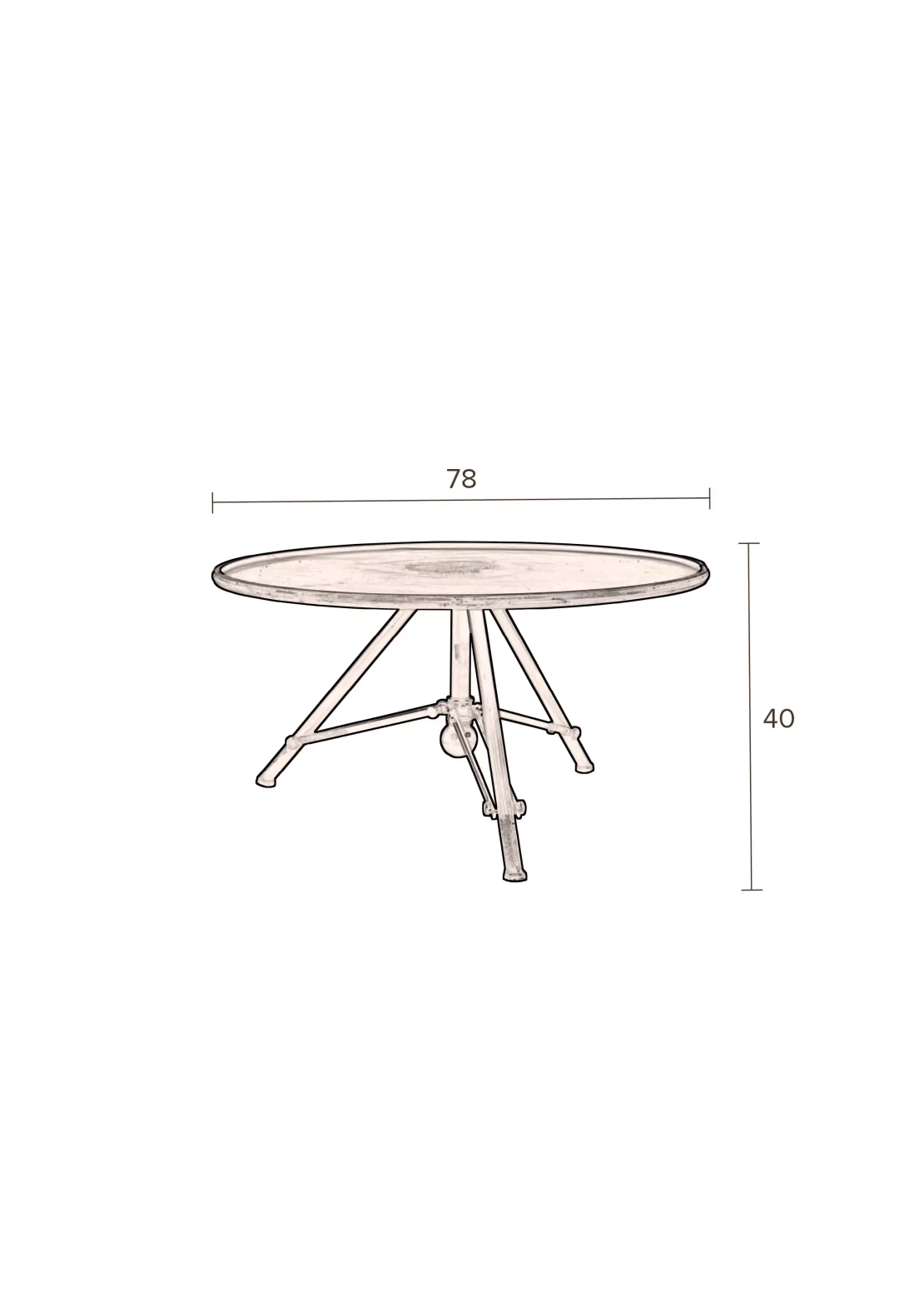 Dutchbone :: Stolik metalowy Brok czarny śr. 78 cm