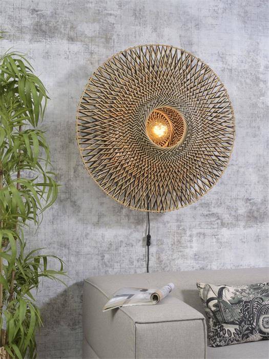 GOOD&MOJO :: Lampa ścienna / kinkiet Bali okrągły brązowy śr. 87 cm