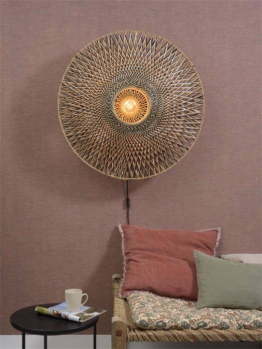 GOOD&MOJO :: Lampa ścienna / kinkiet Bali okrągły brązowy śr. 87 cm