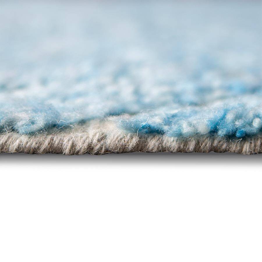 HKliving :: Dywan / bieżnik wełniany ręcznie tkany niebieski 80 x 250 cm