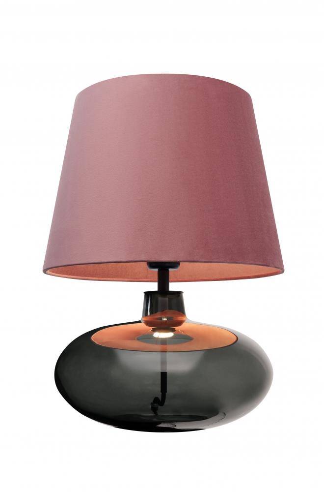 Kaspa :: Lampa stołowa Sawa Velvet New różowo-grafitowa wys. 55 cm