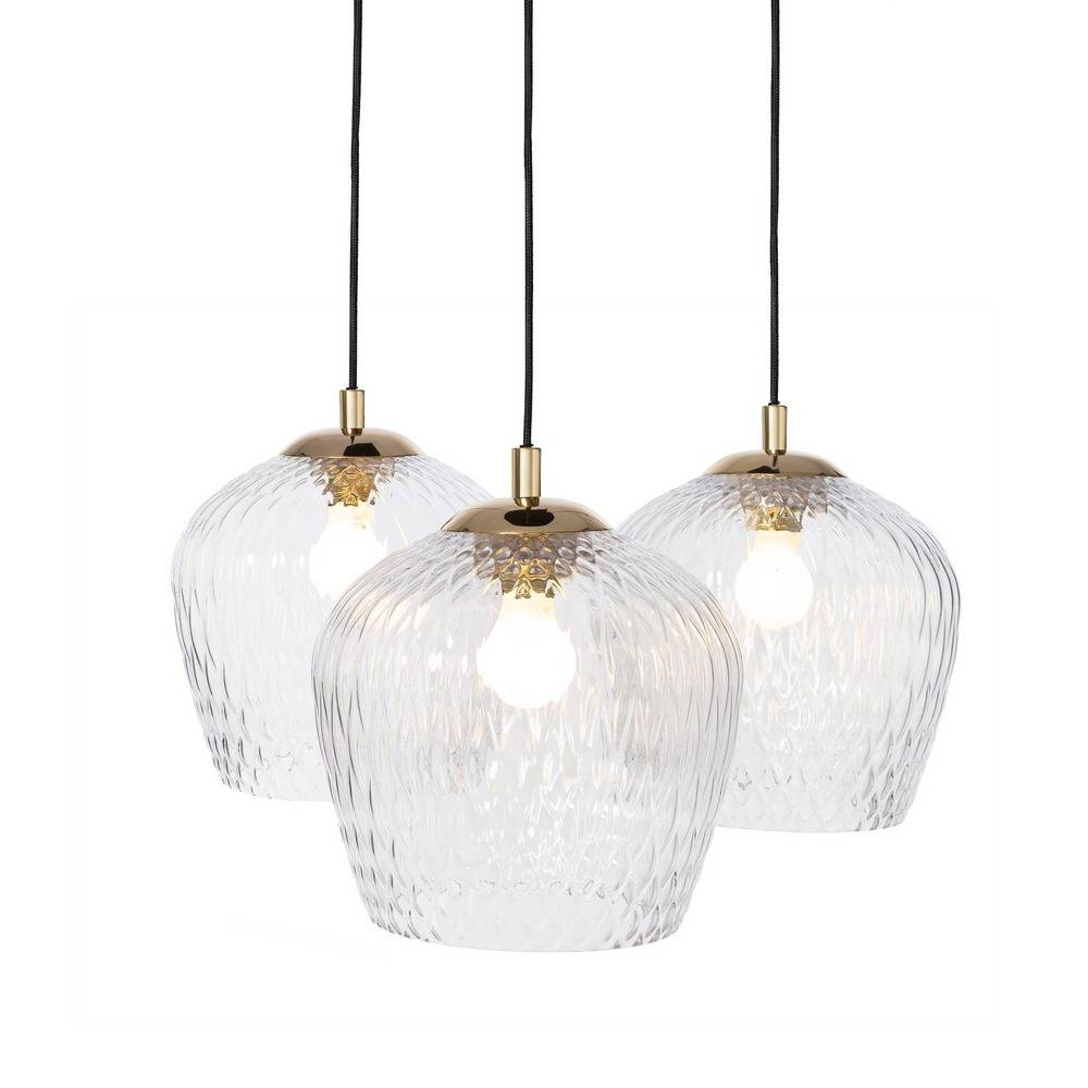 Kaspa ::Lampa wisząca Venus 3 klosze transparentno-czarna