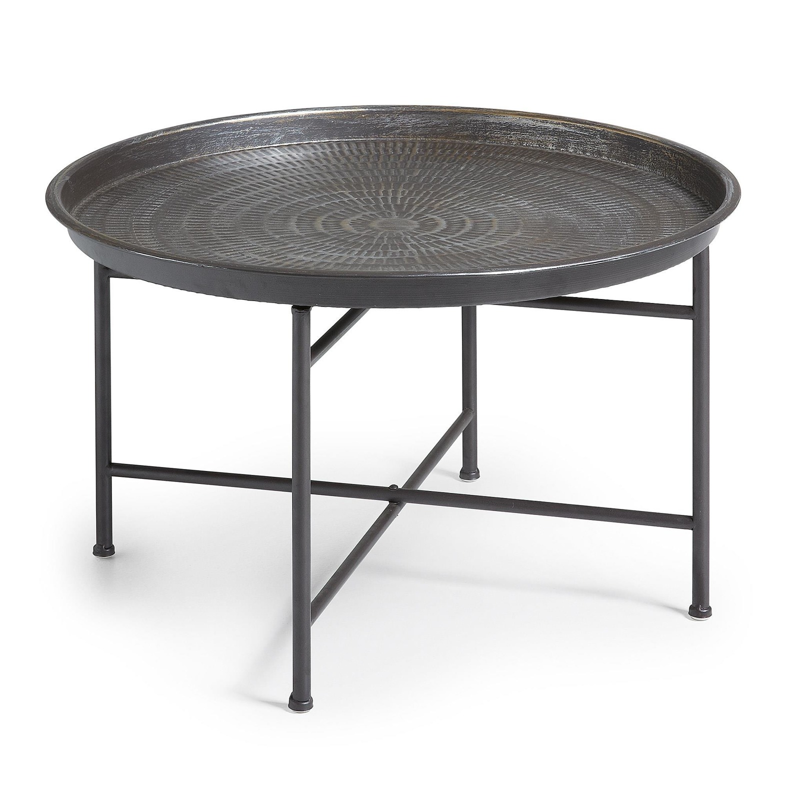 Metalowy stolik Adaline 65x65 cm srebrny