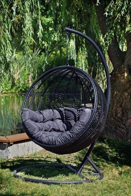 Miloo :: Fotel ogrodowy wiszący / huśtawka ogrodowa Cocoon de luxe czarny