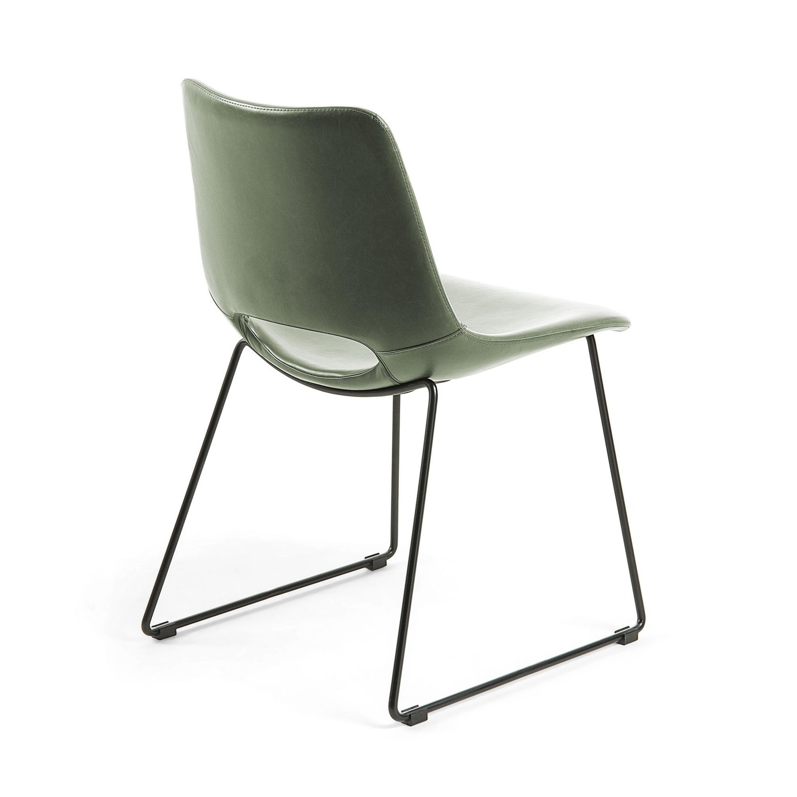 Skórzane krzesło Zin 49x55 cm zielone