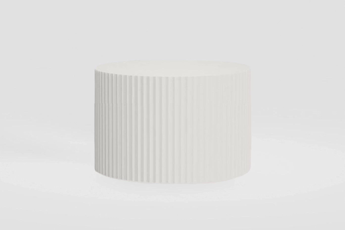 Stolik kawowy Finero Bianco śr. 60 cm biały ryflowany