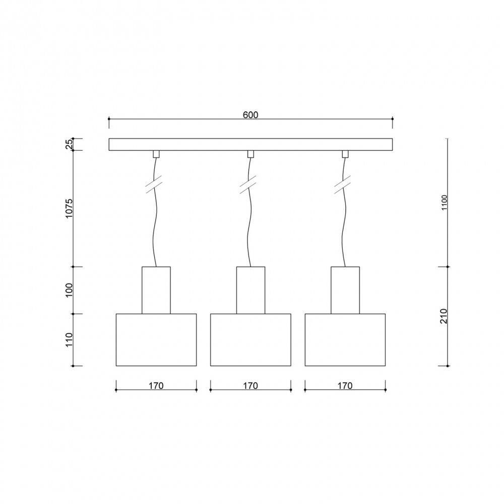 Ummo :: Lampa wisząca Enkel 3L szer. 60 cm biała