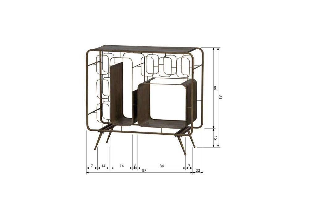 Be Pure :: Szafka na wino Capo metalowa antyczny mosiądz szer. 87 cm