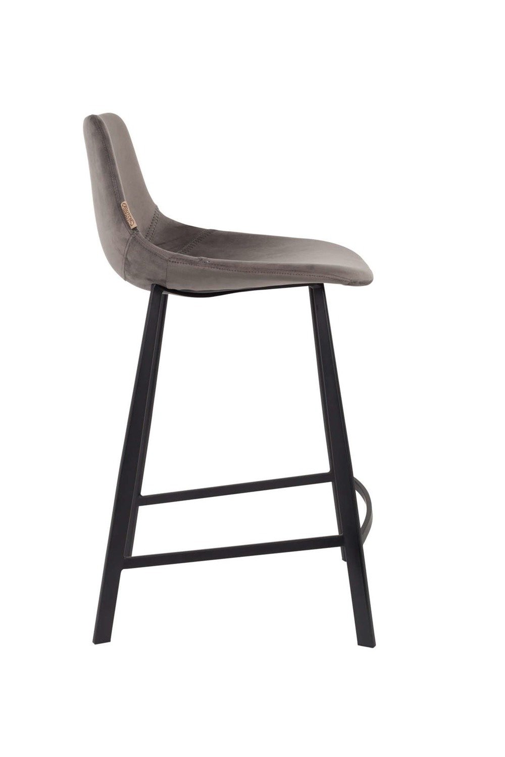 Dutchbone :: Krzesło barowe / hoker tapicerowany Franky szary wys. 91 cm