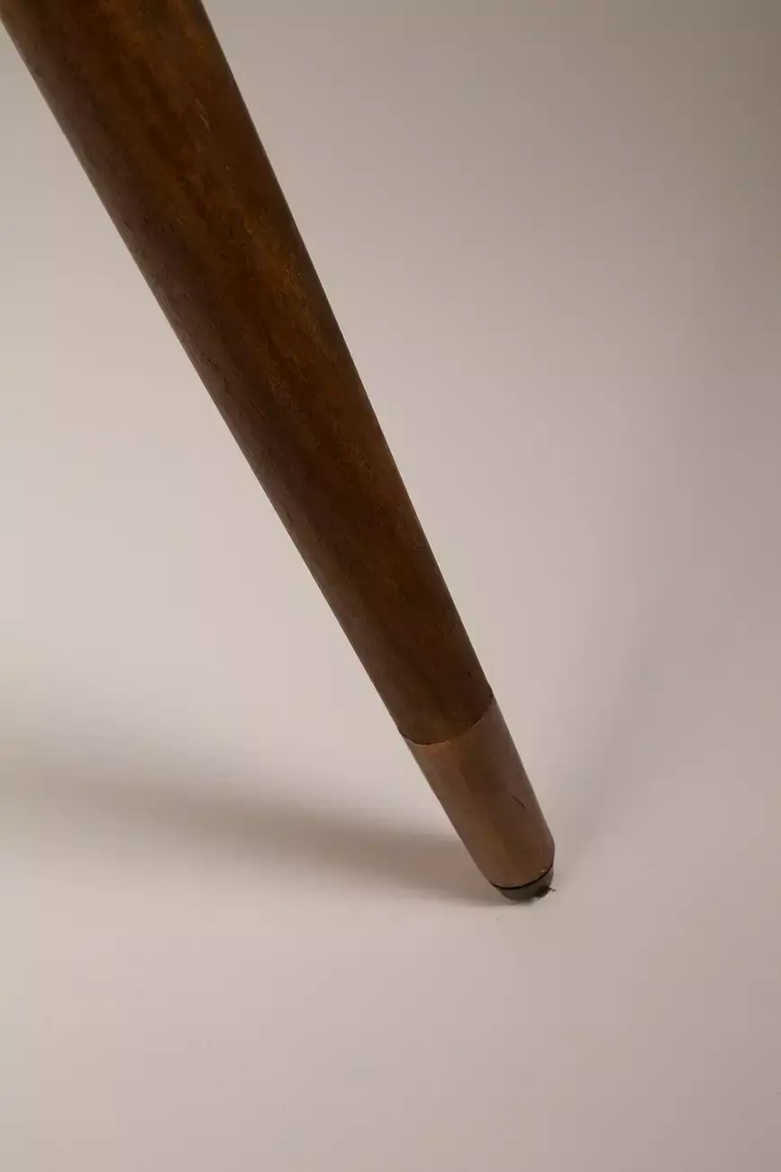 Dutchbone :: Stolik drewniany Bast z miedzianym blatem śr. 40 cm