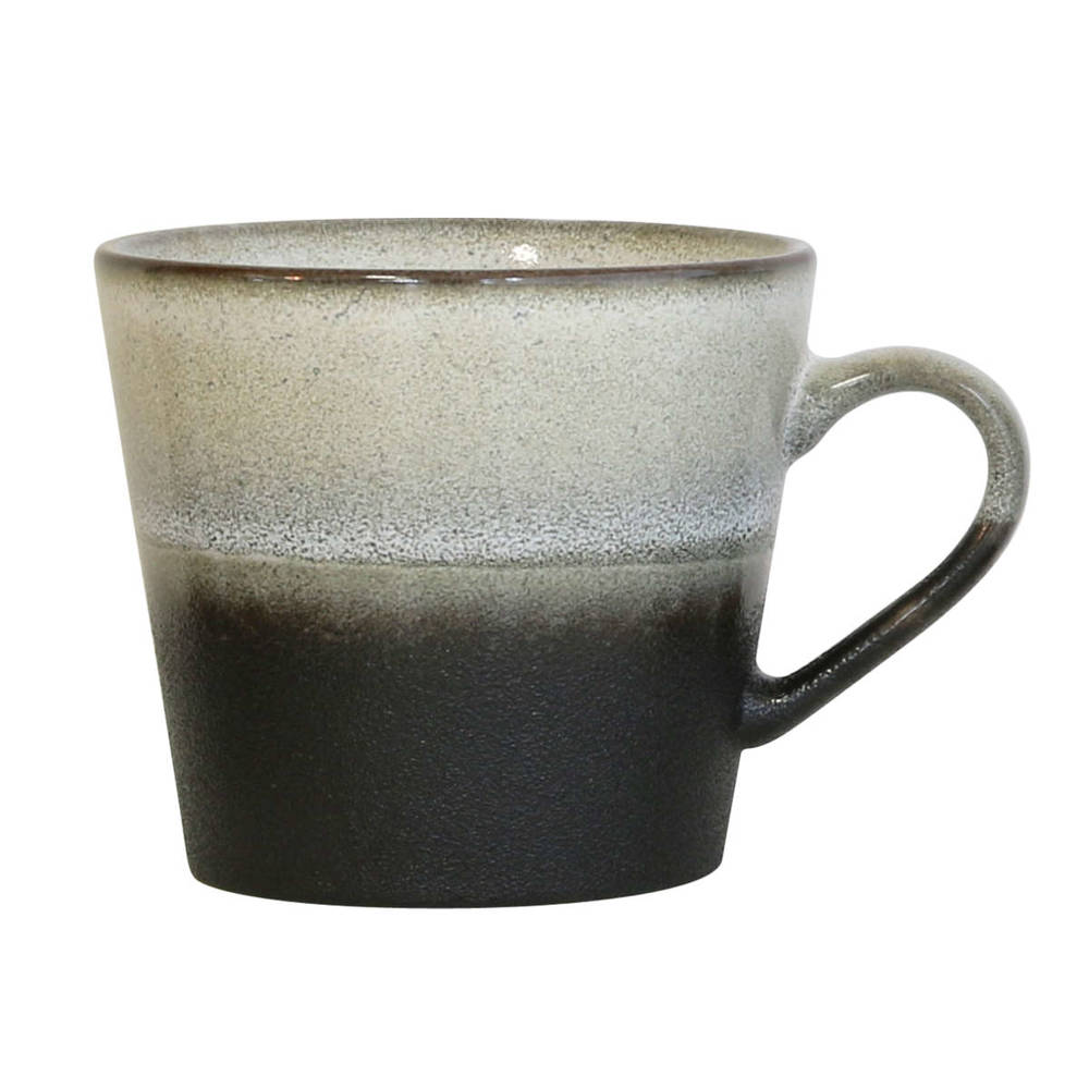 HKliving :: Kubek ceramiczny 70's do cappuccino Rock czarno-biały
