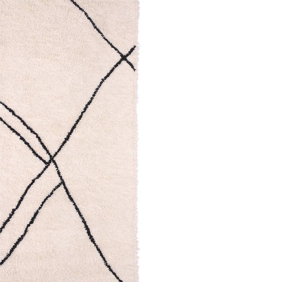 Hkliving :: Ręcznie tkany dywan Zigzag biało-czarny 150x240 cm