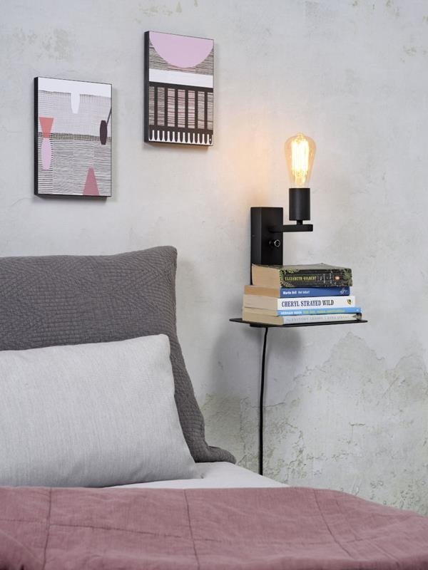 It's About RoMi :: Lampa ścienna metalowa Florence 25x23x22cm czarna