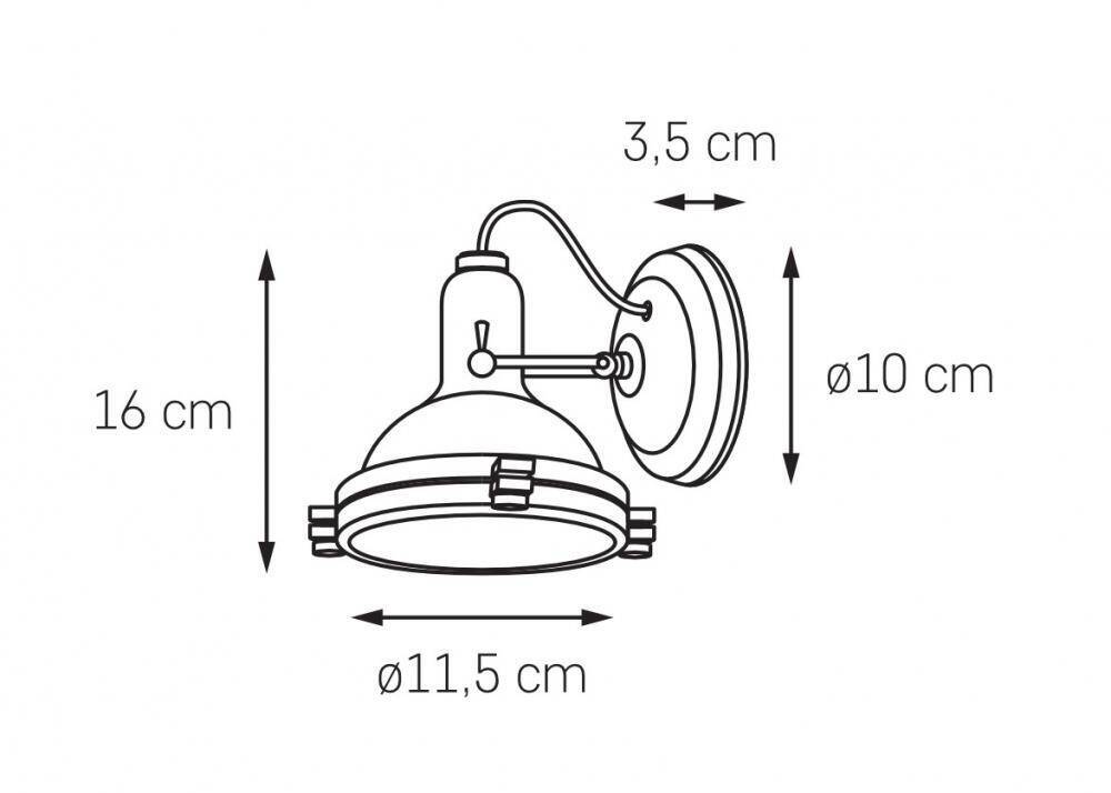 Kaspa :: Lampa ścienna / kinkiet  Nautilius kremowy śr. 11,5 cm