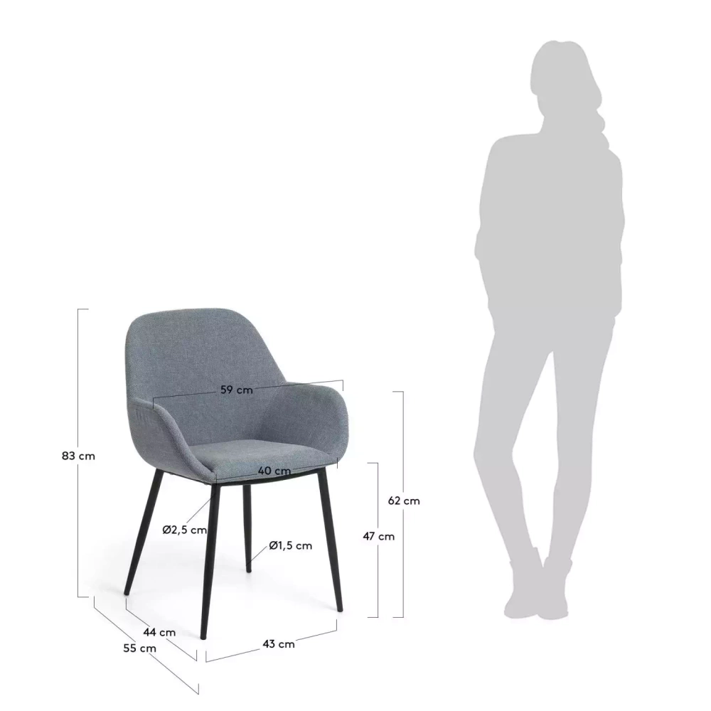 Krzesło Dumma 83x52 cm ciemnoszare