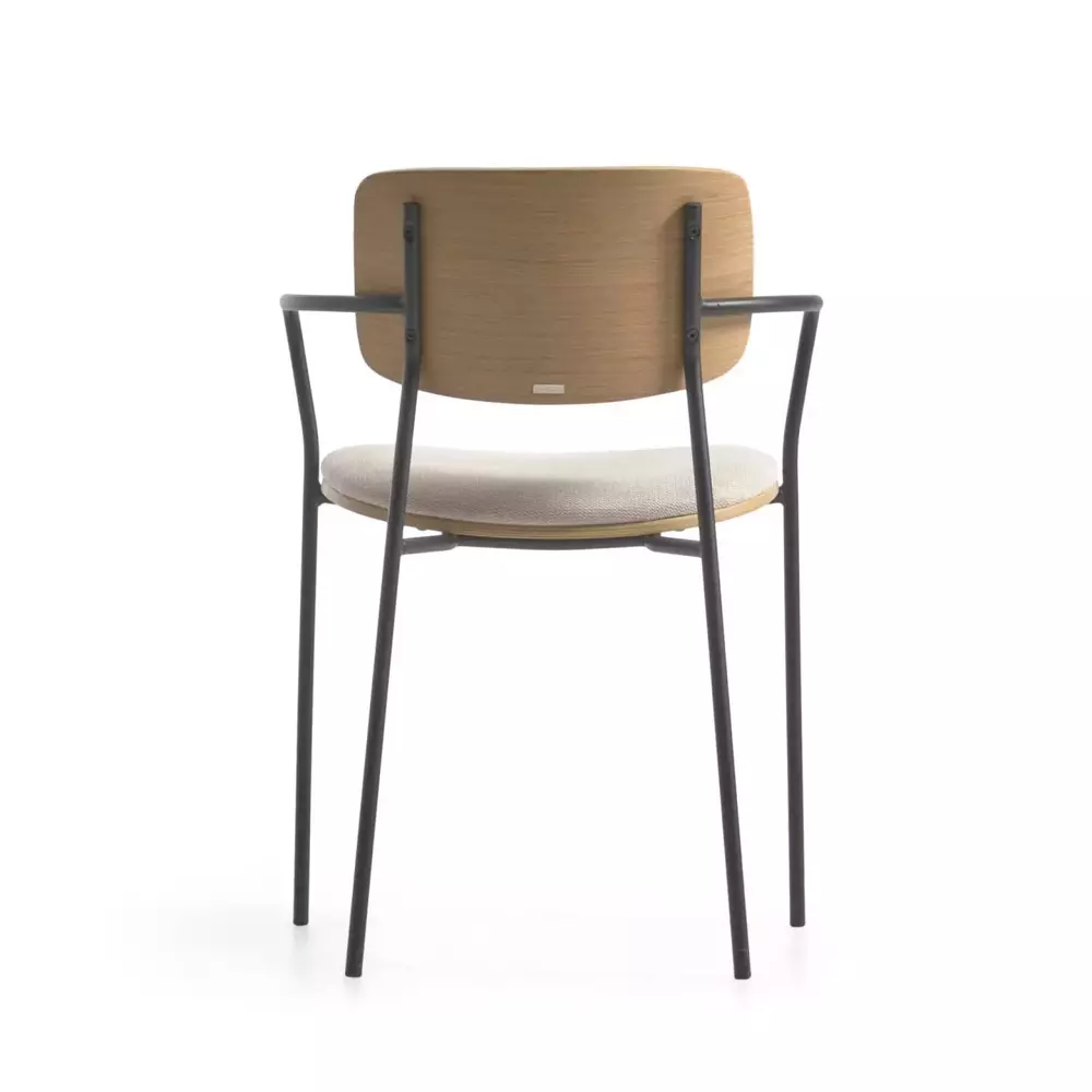 Krzesło tapicerowane Marcel kremowo-czarne wys. 76 cm