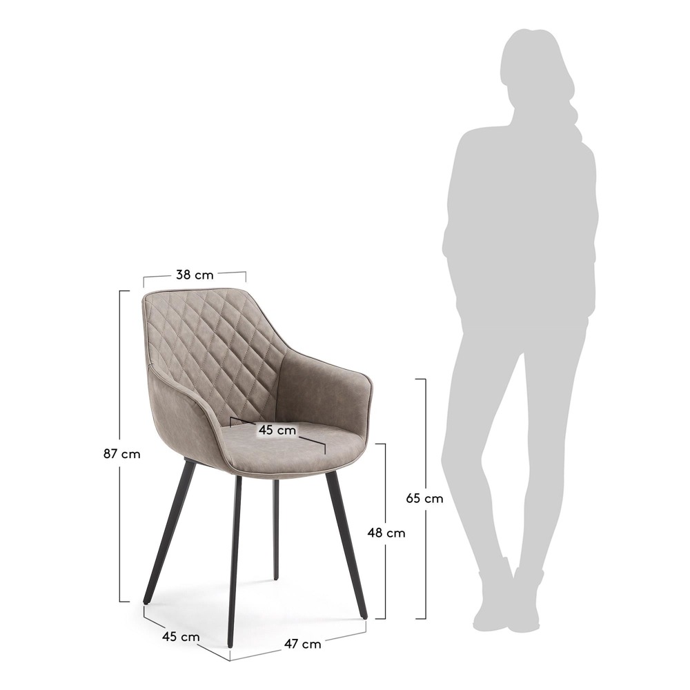 Krzesło z eko-skóry Anome beżowe