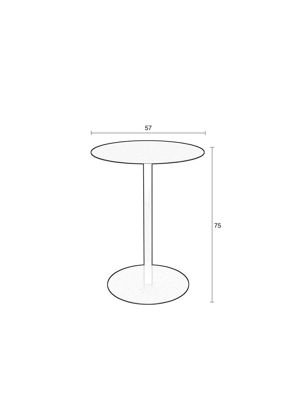 Zuiver :: Stolik metalowy Snow czarny okrągły śr. 57 cm