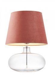 Kaspa :: Lampa stołowa Sawa Velvet różowo-transparentna 